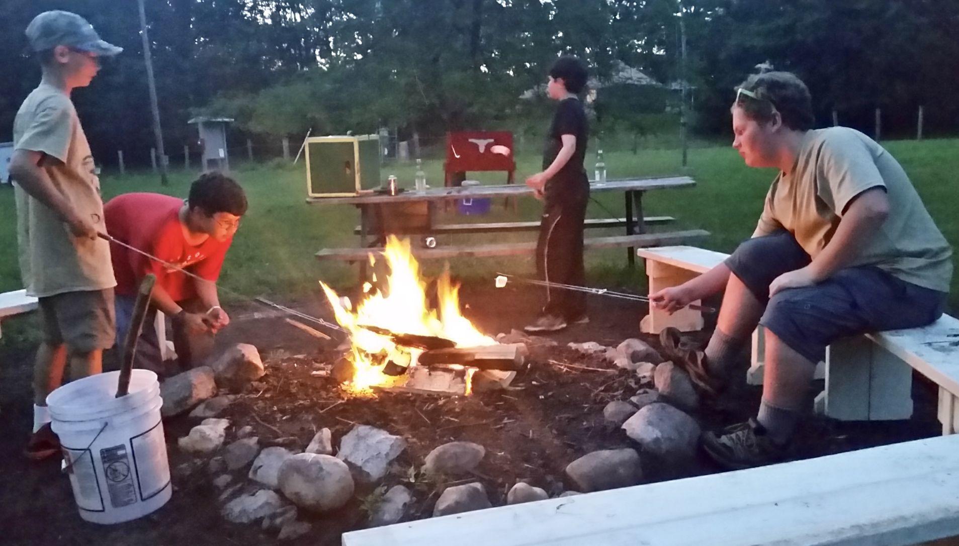Boy Scout Troop 109 campfire